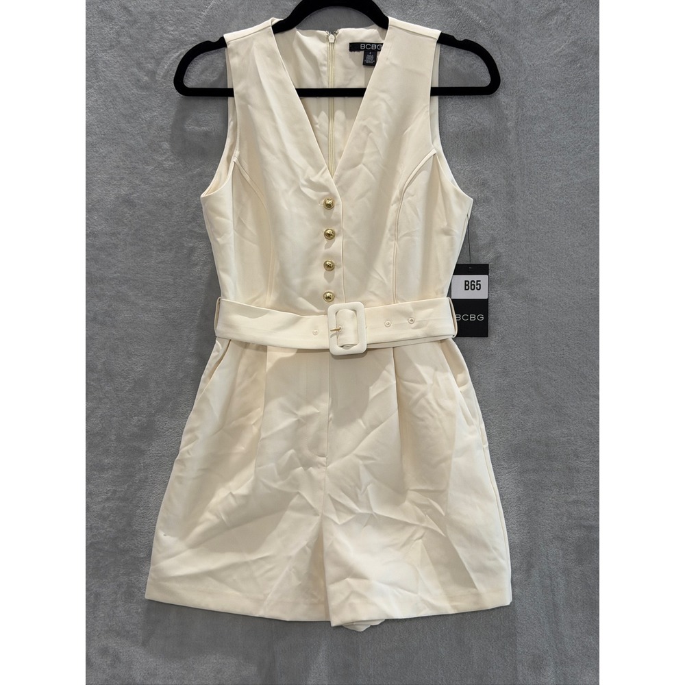 NWT BCBG Women's Iconic Stretch Sleeveless Romper 2 $149 - Picture 3 of 16